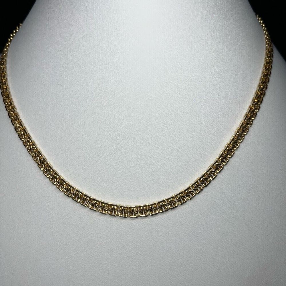 Gold Tone Fancy Link Necklace‎